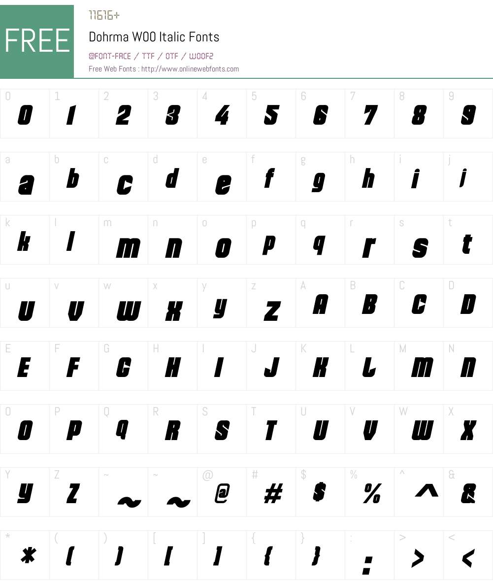 DohrmaW00-Italic Font Screenshots
