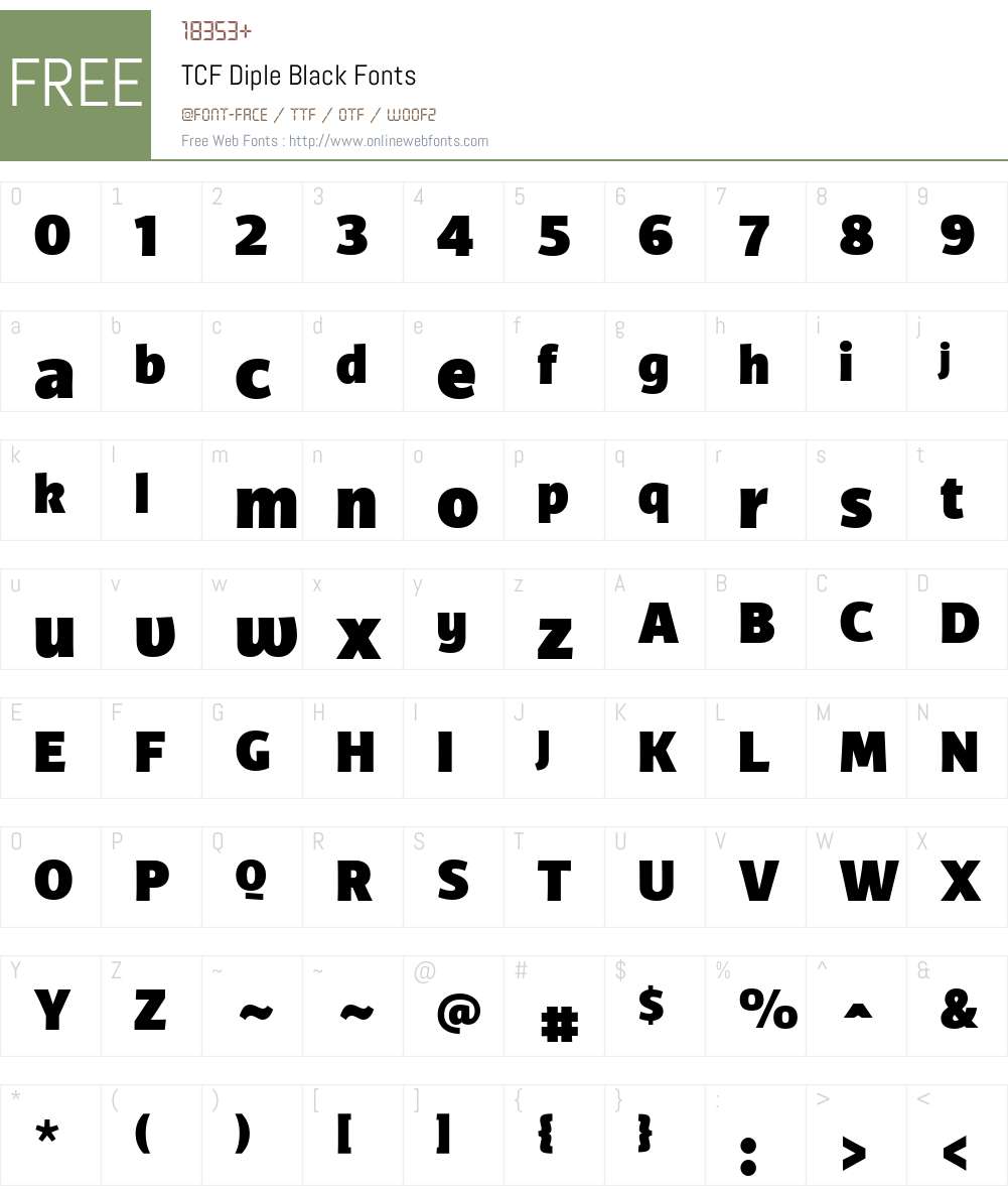 TCFDiple-Black Font Screenshots