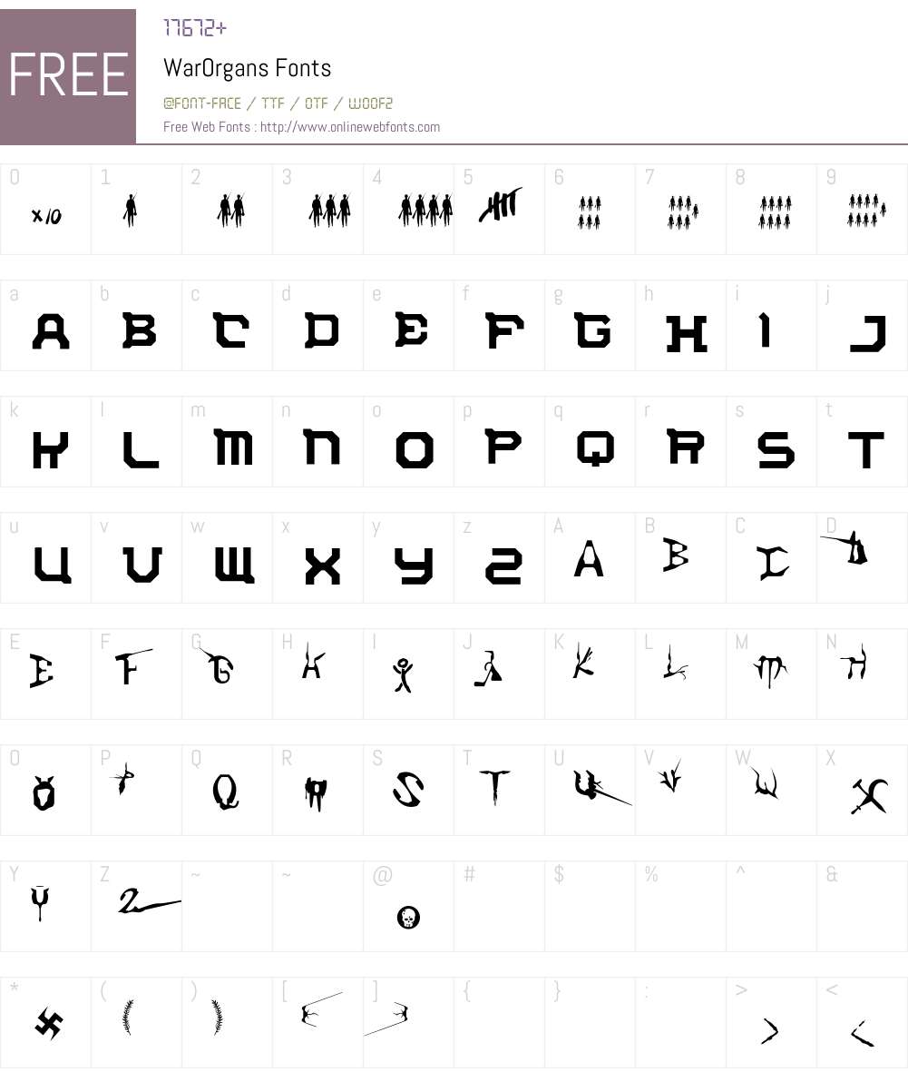 War Font Screenshots
