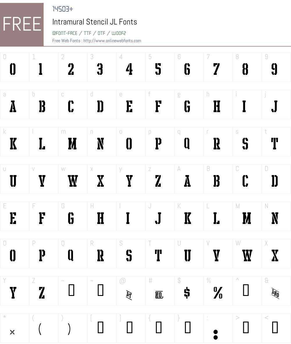 Intramural Stencil JL Font Screenshots