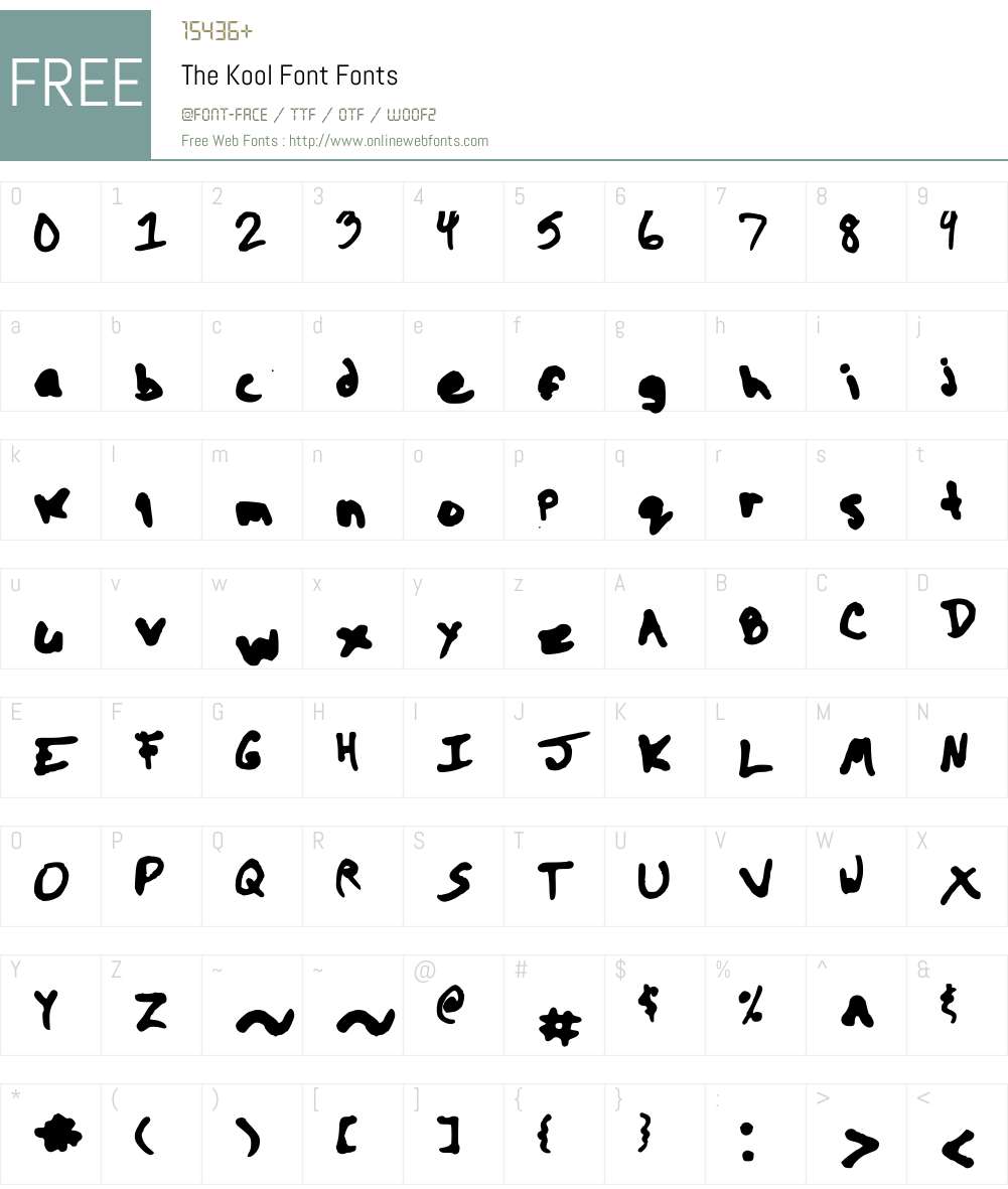 The Kool Font Font Screenshots
