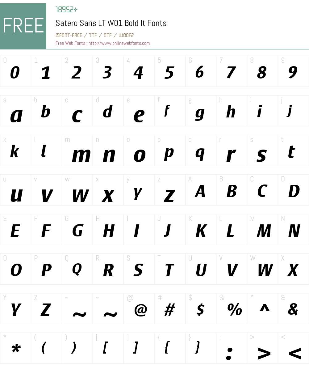 SateroSansLTW01-BoldIt Font Screenshots