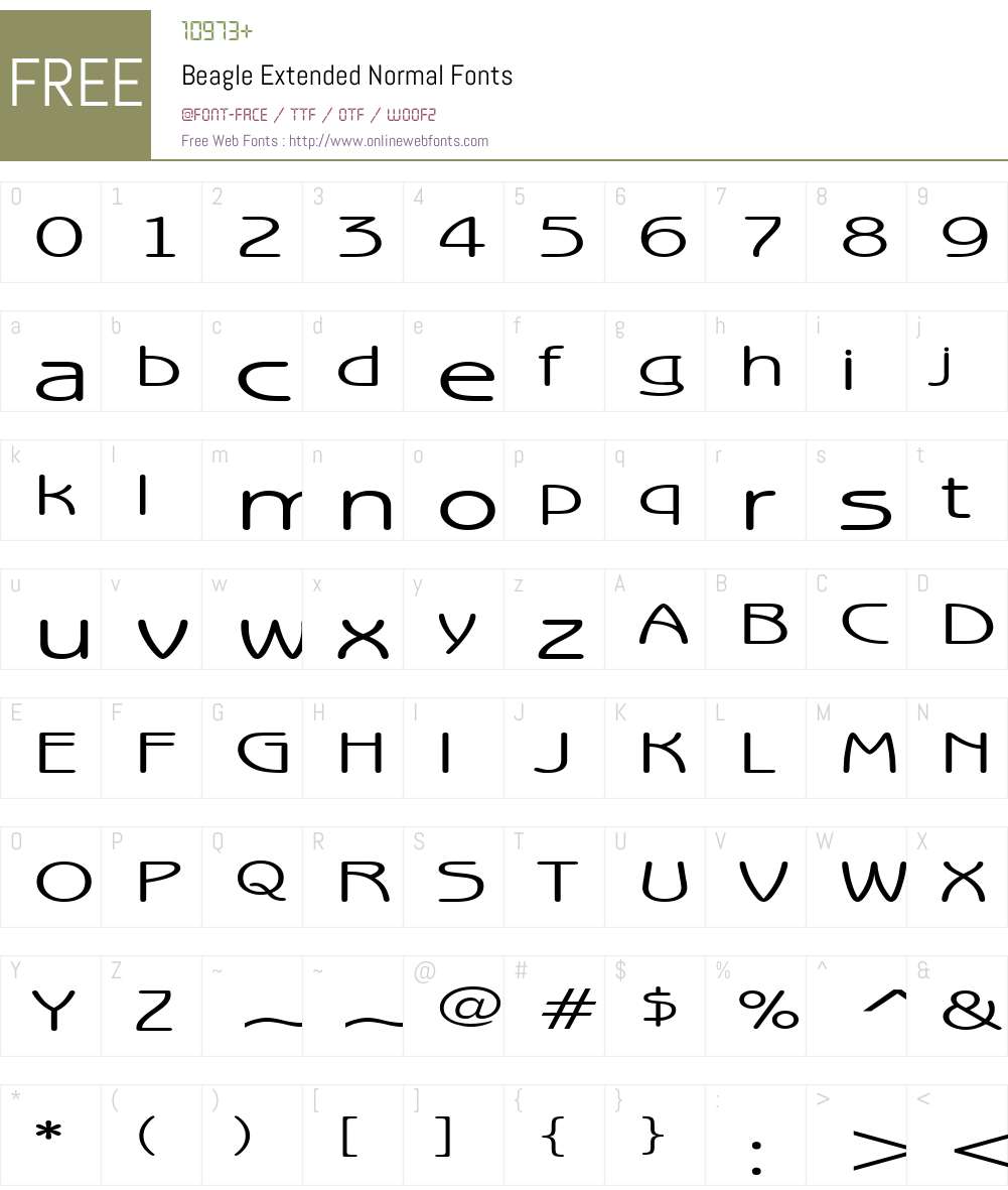 Beagle Extended Font Screenshots