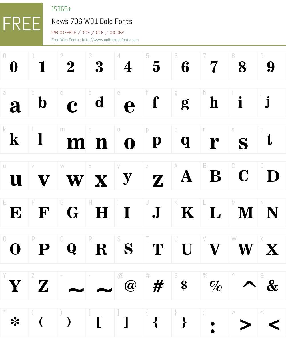 News706W01-Bold Font Screenshots