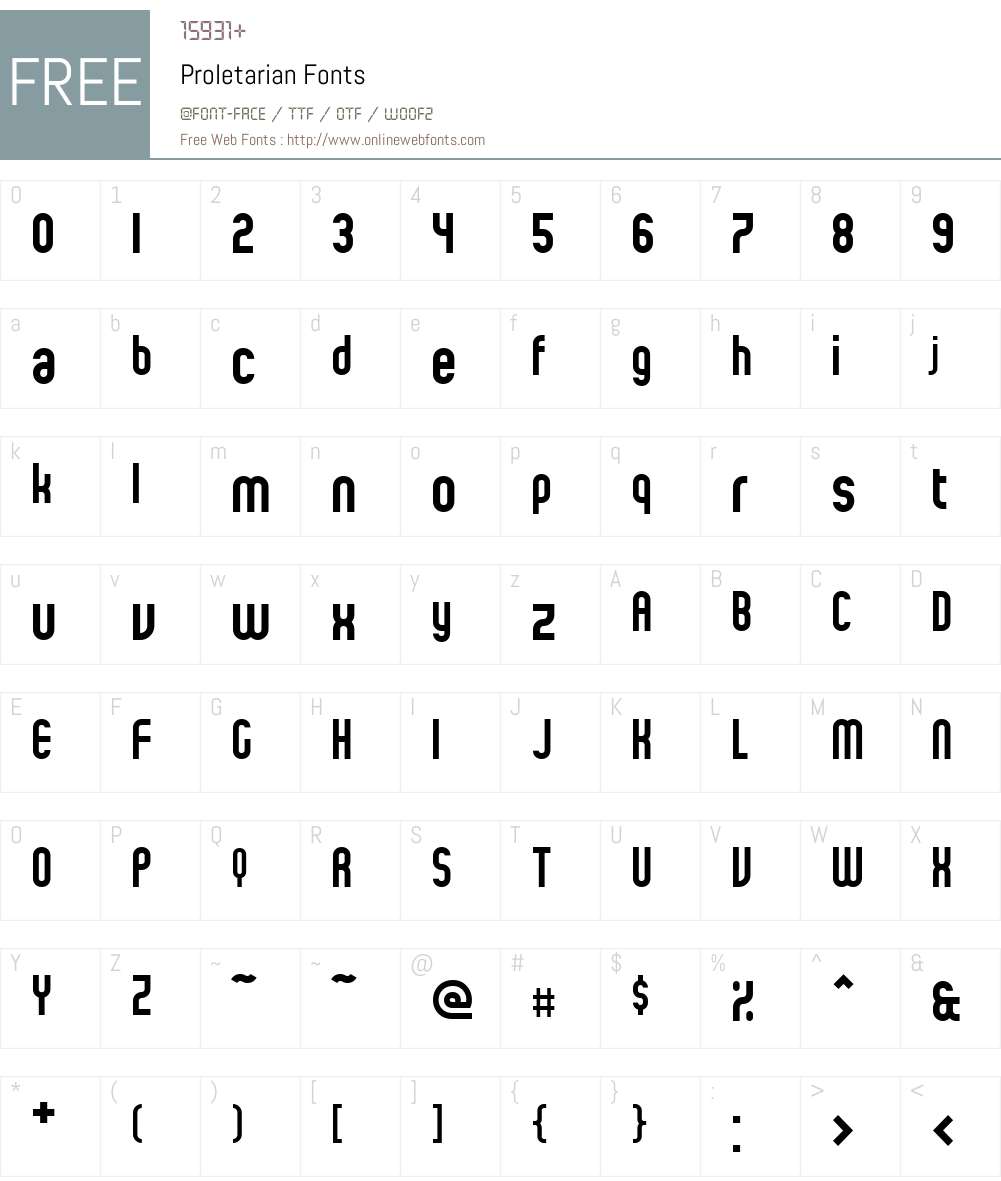 Proletarian Font Screenshots