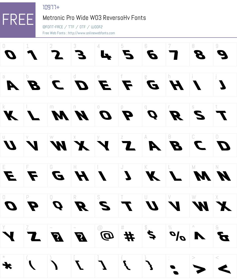 Metronic Wide Font Screenshots