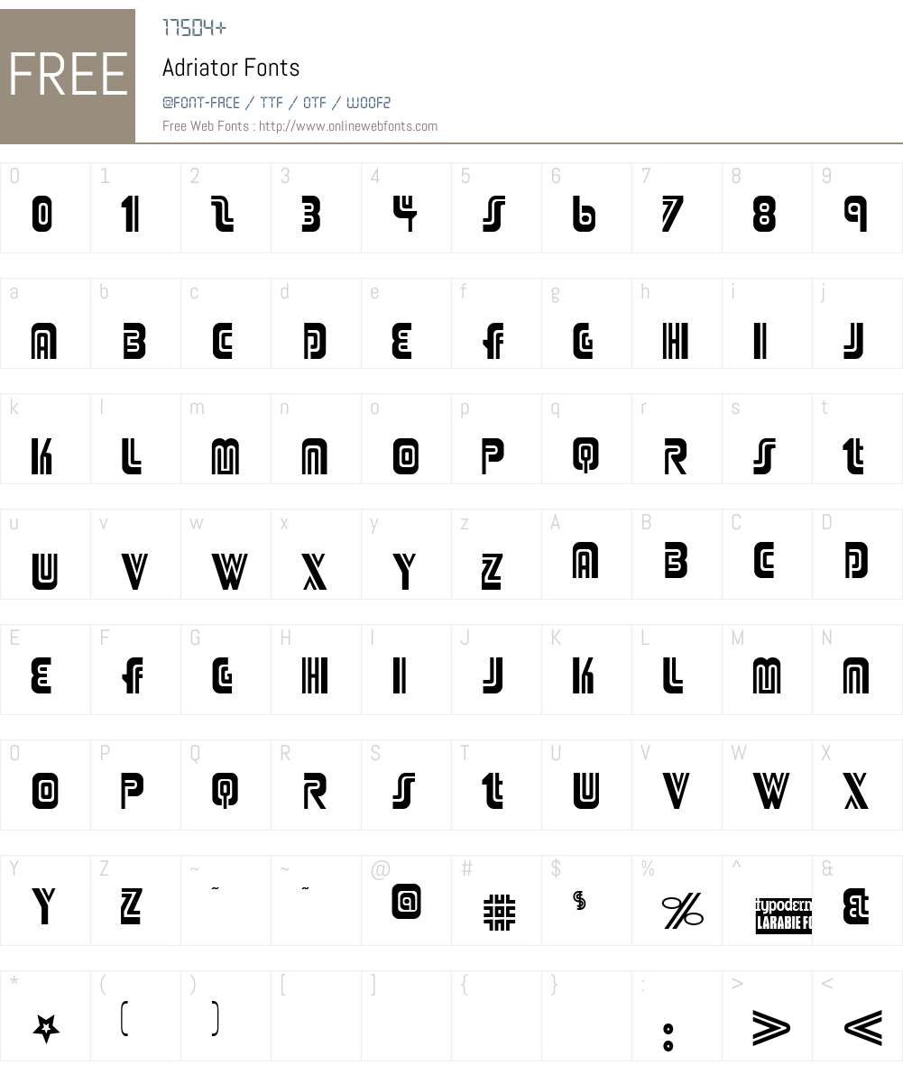 Adriator Font Screenshots