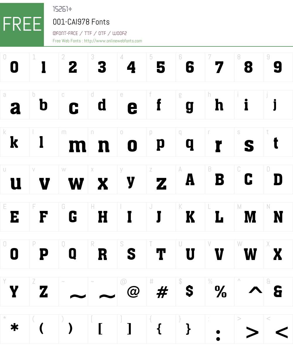 001-CAI978 Font Screenshots