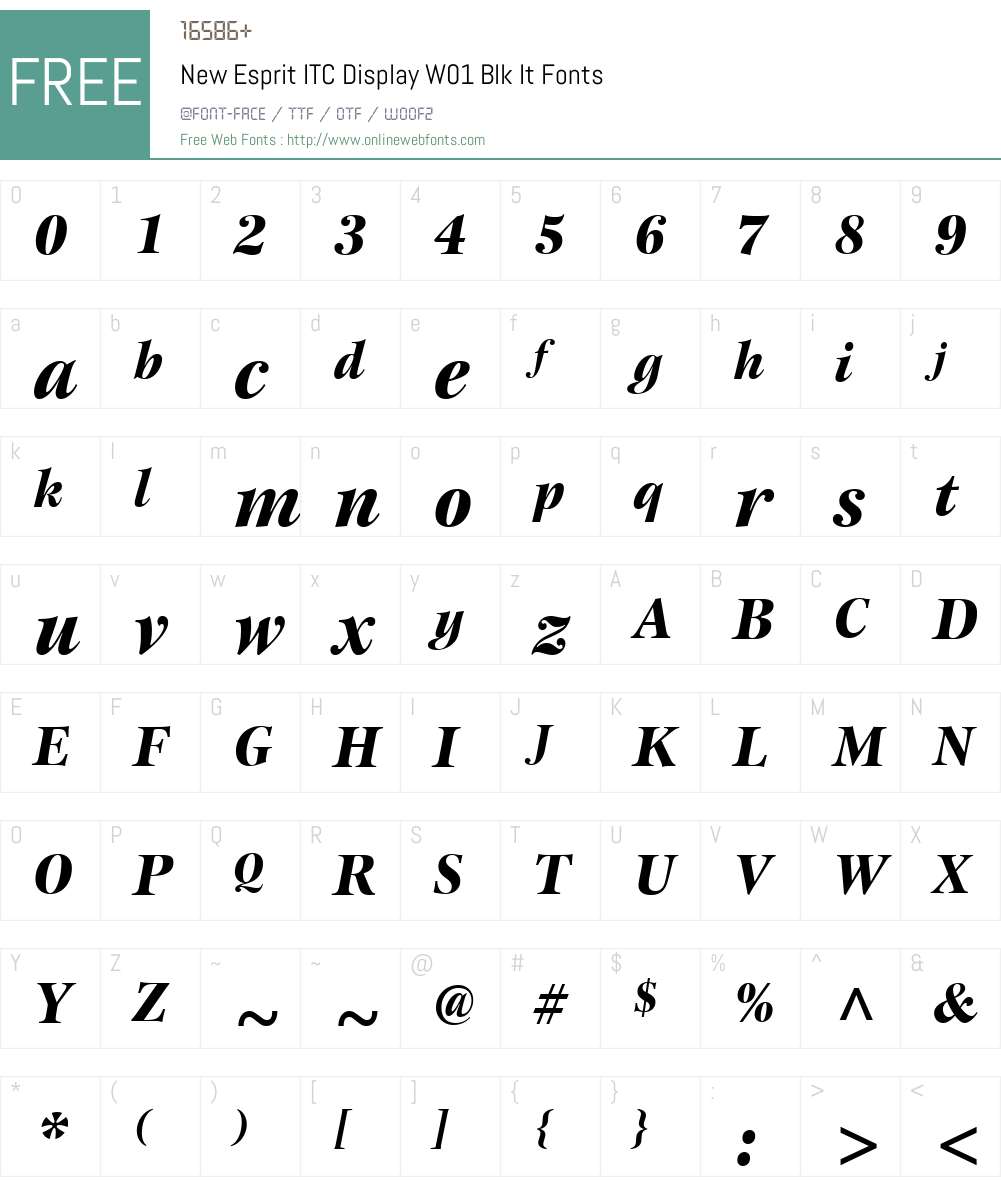 NewEspritITCDisplayW01-BlkIt Font Screenshots