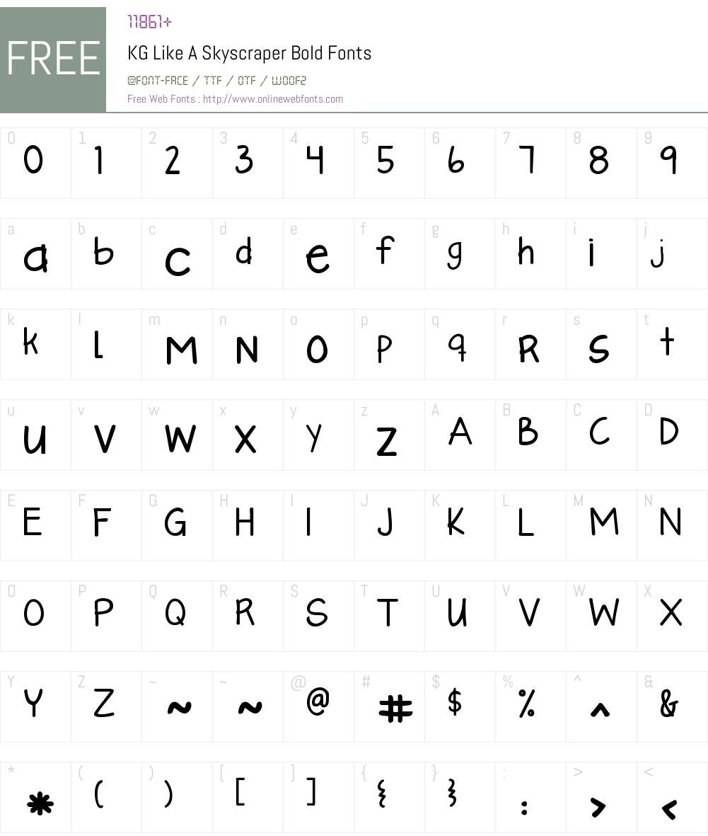 KG Like A Skyscraper Font Screenshots