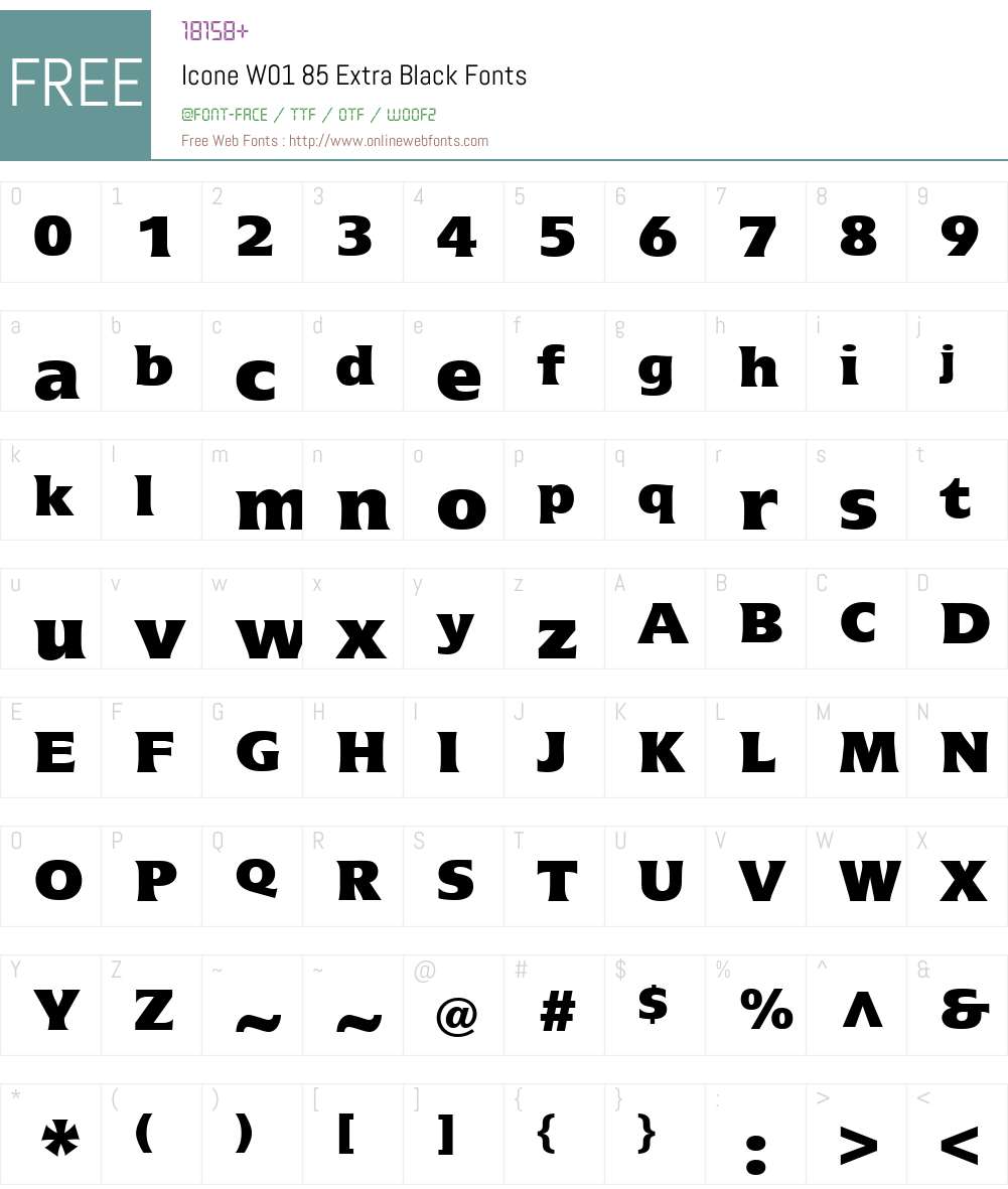 IconeW01-85ExtraBlack Font Screenshots