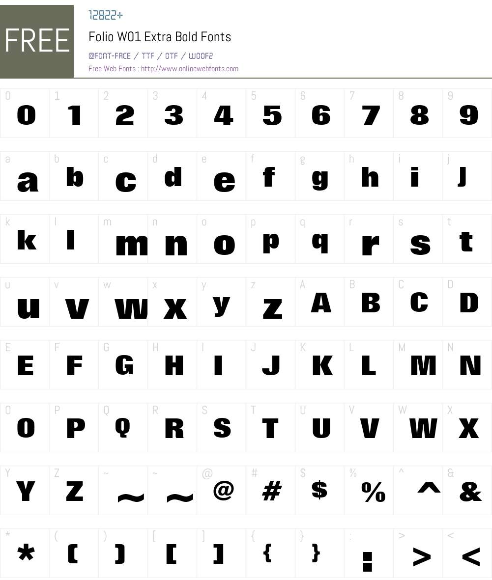 FolioW01-ExtraBold Font Screenshots