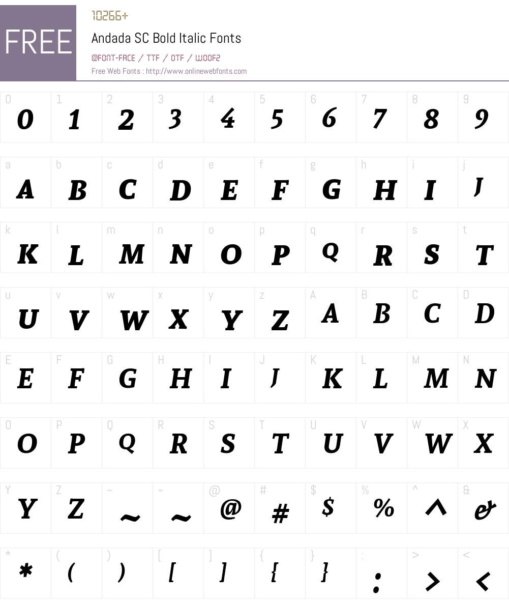 Andada SC Font Screenshots