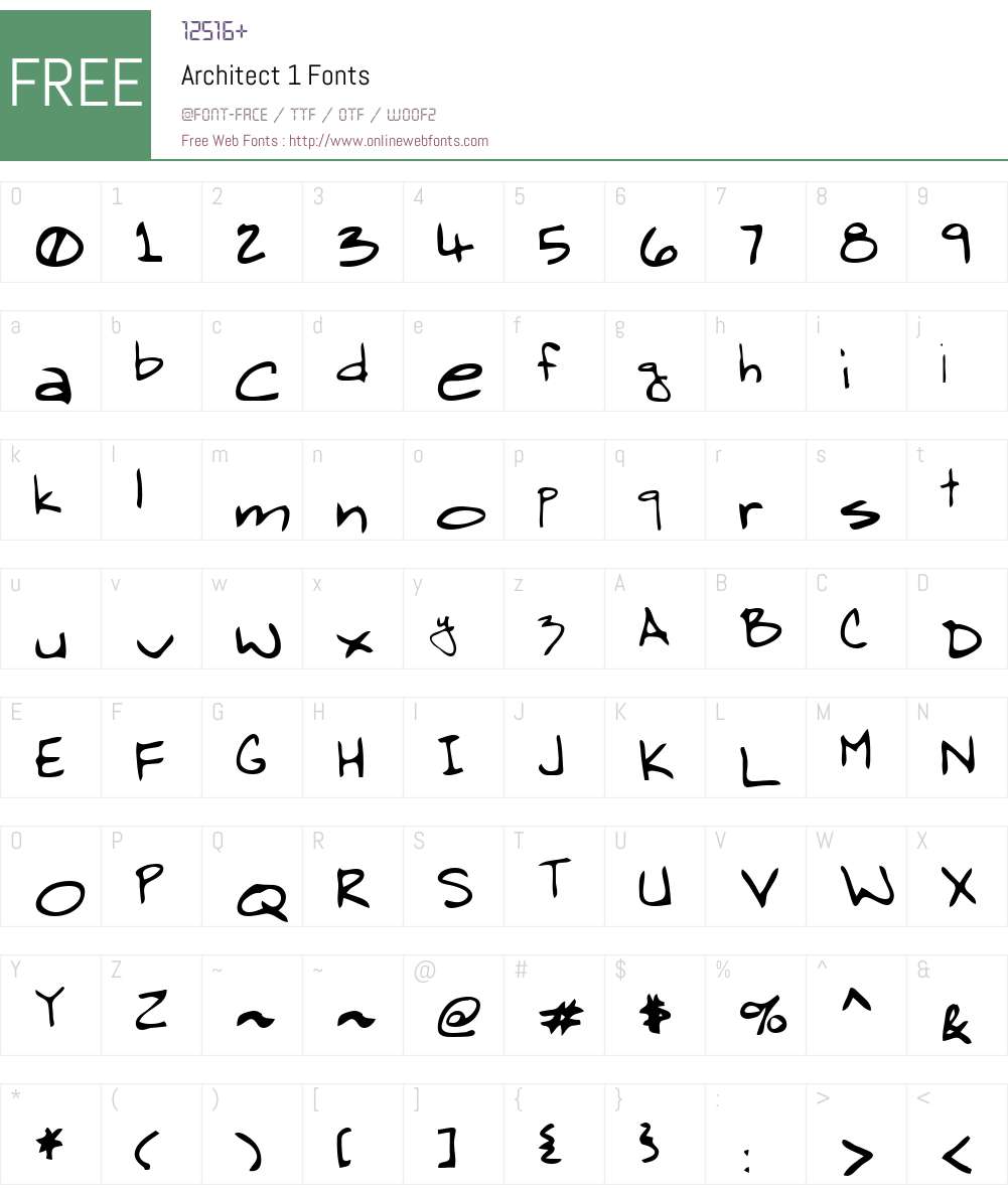 Architect 1 Font Screenshots