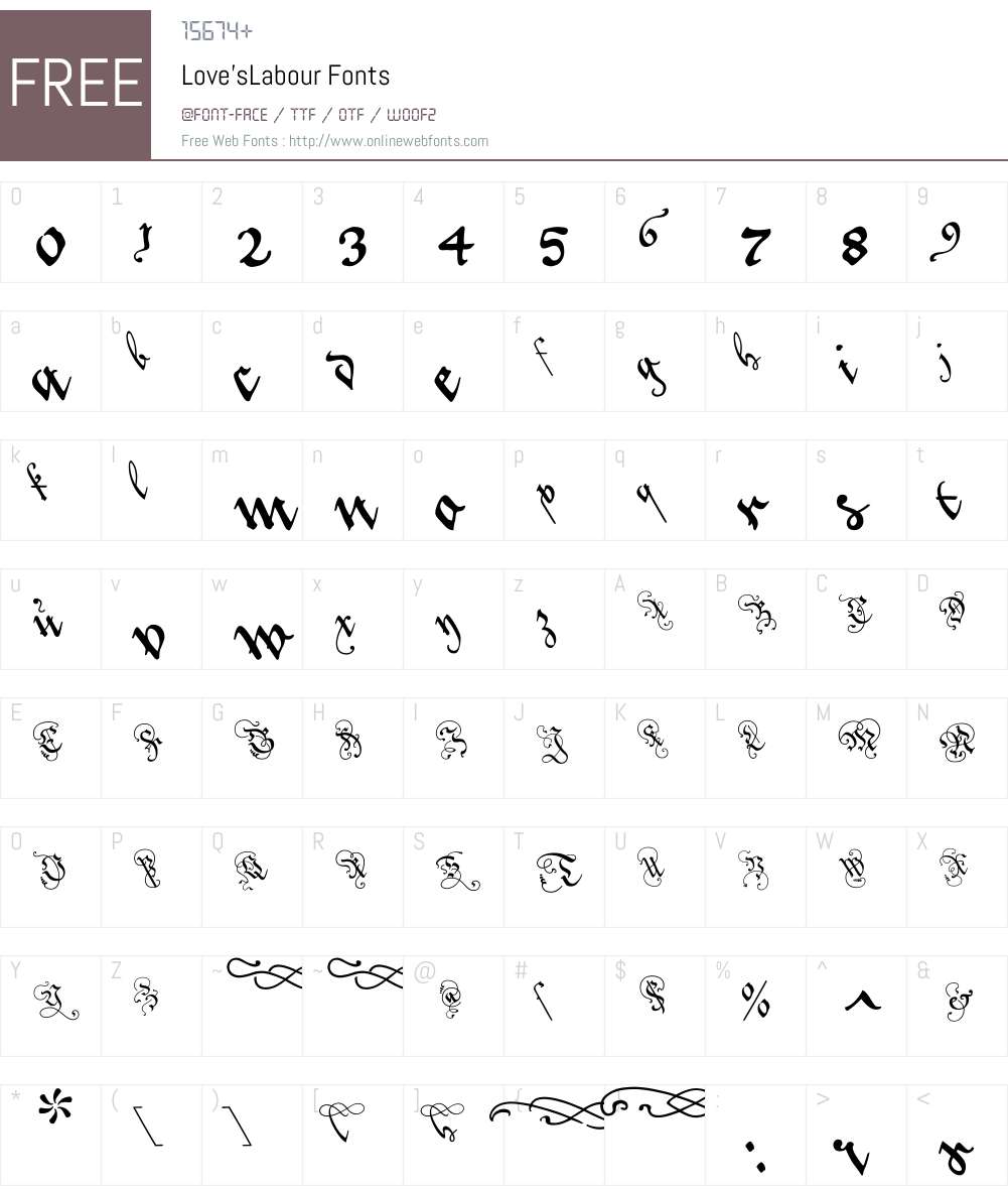 Love'sLabour Font Screenshots