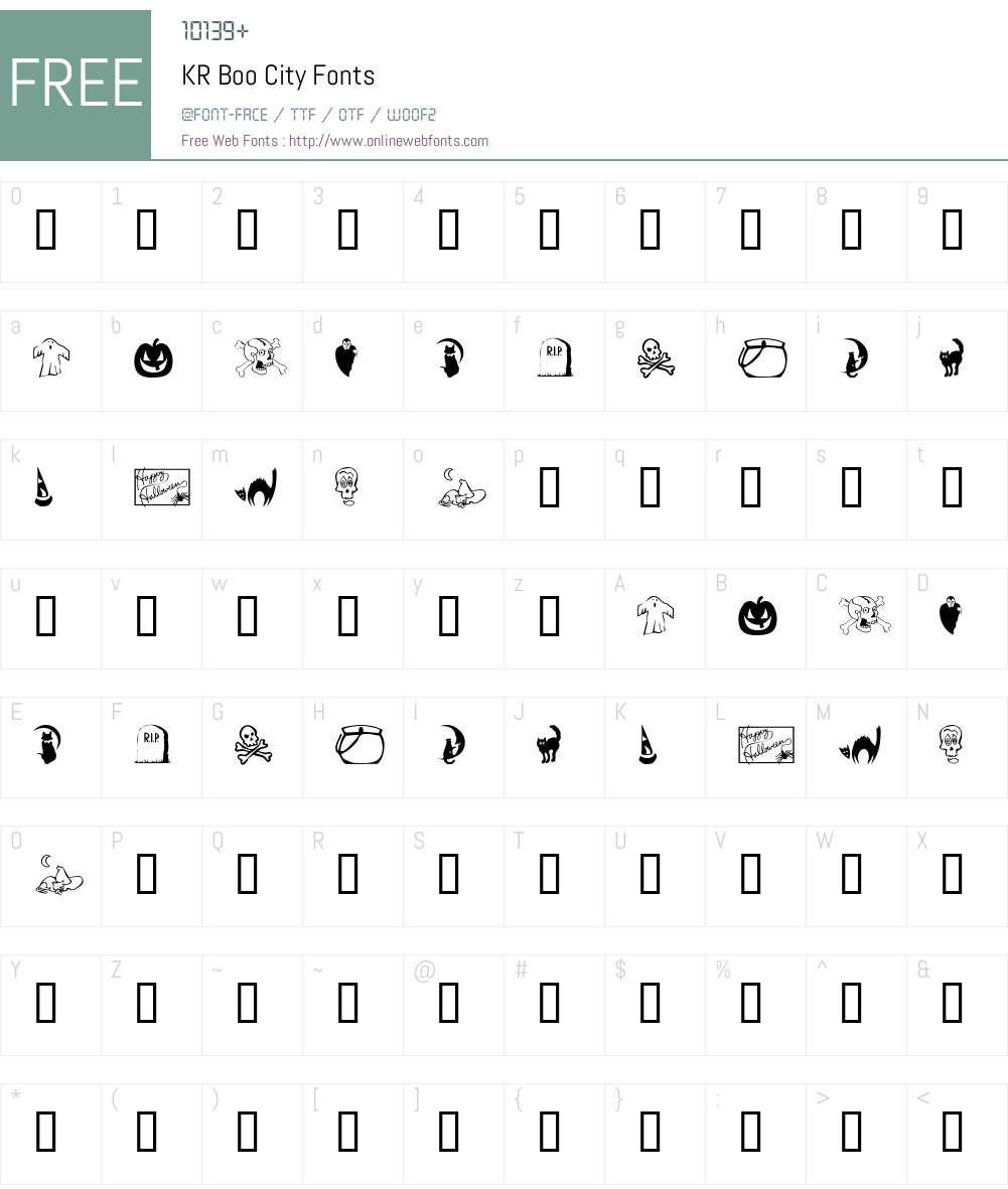 KR Boo City Font Screenshots