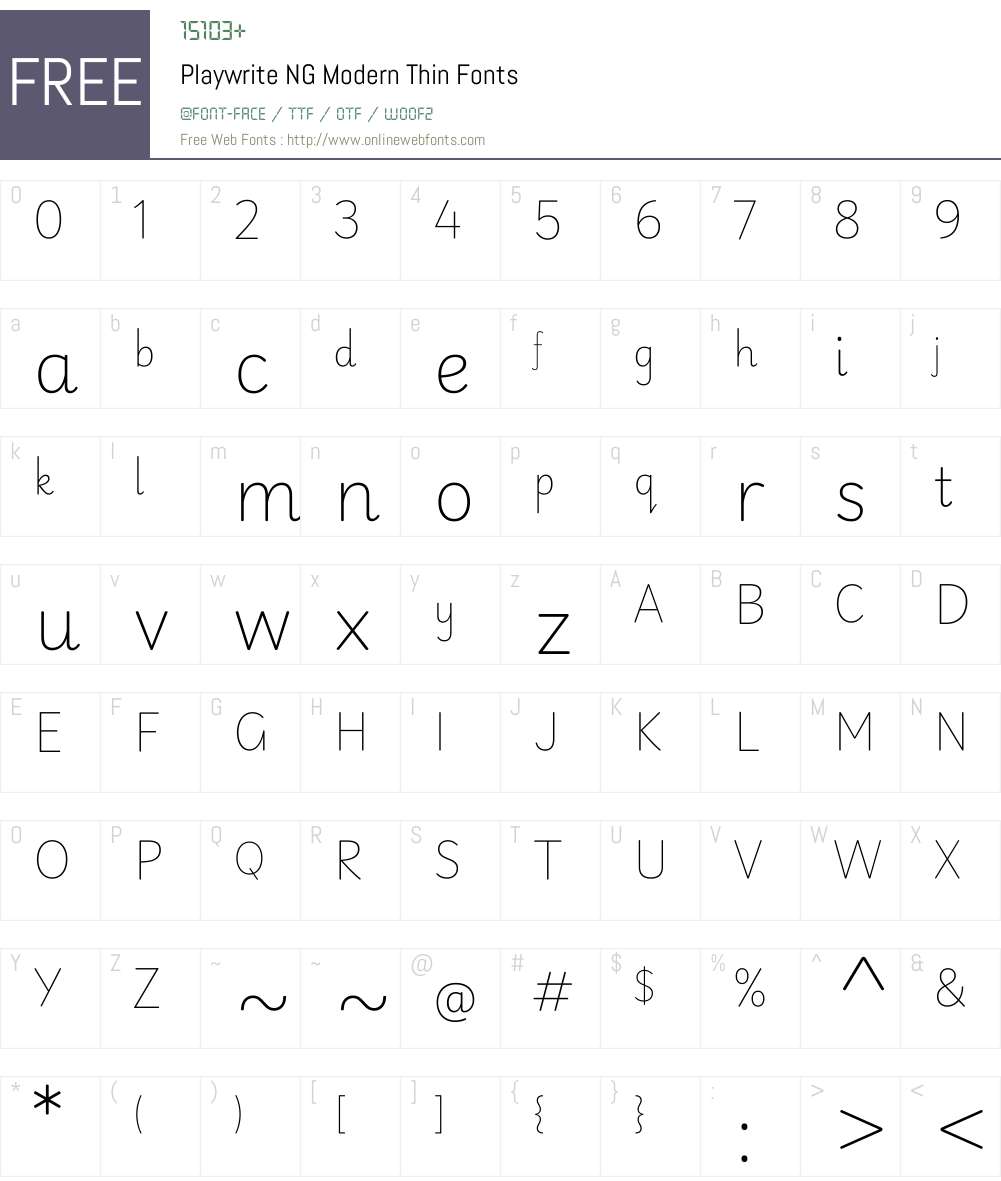 Playwrite NG Modern Thin 1.002 Fonts Free Download - OnlineWebFonts.COM