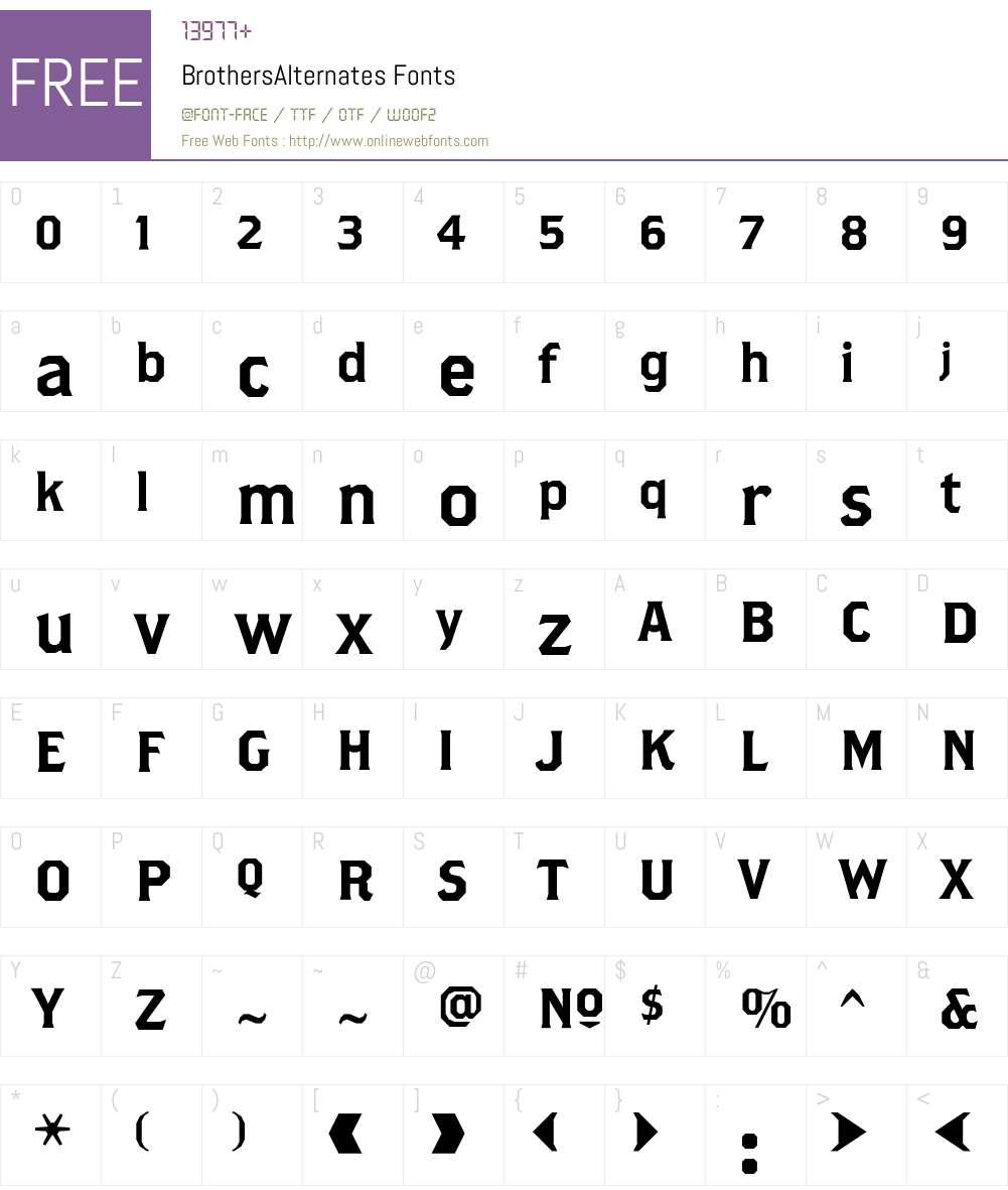 BrothersAlternates Font Screenshots