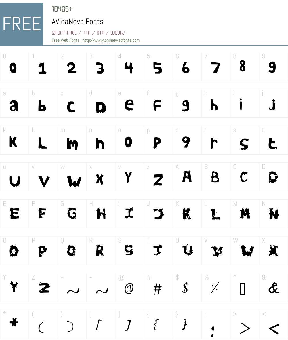 AVidaNova Font Screenshots