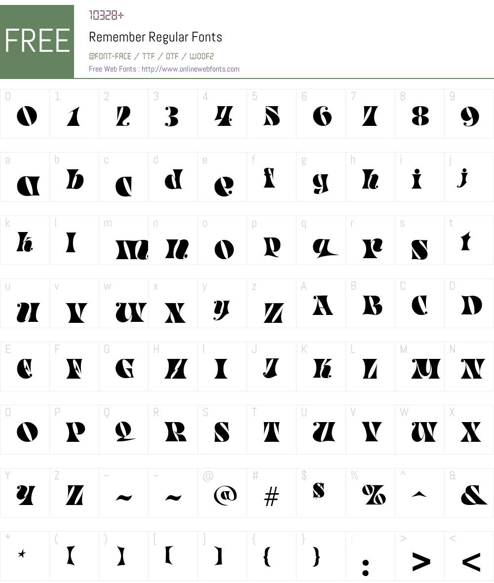 Remember Font Screenshots
