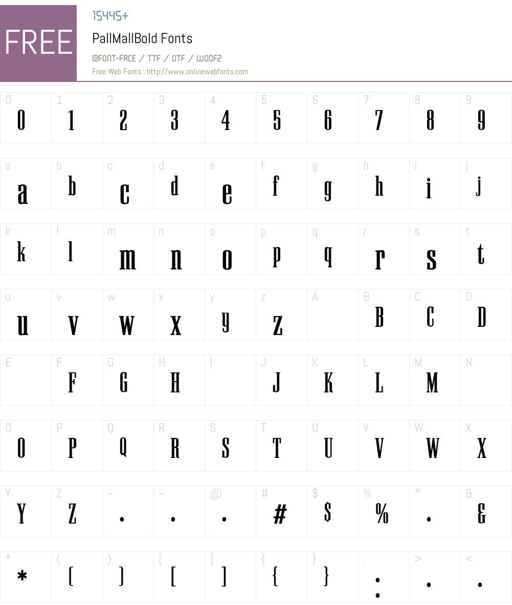 PallMallBold Font Screenshots