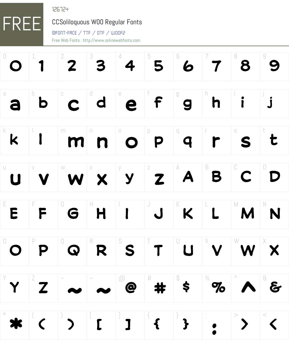 CCSoliloquousW00-Regular Font Screenshots
