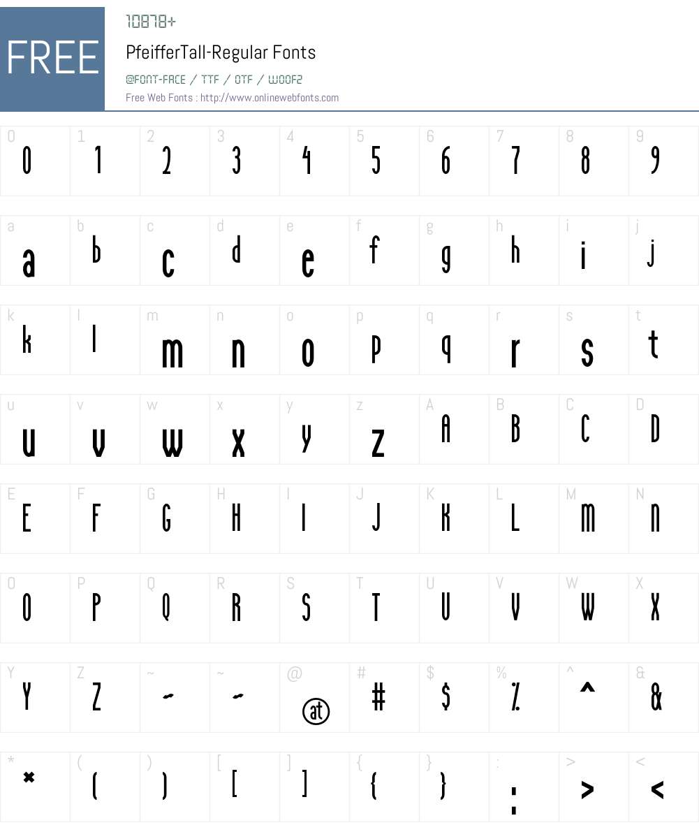 PfeifferTall Font Screenshots