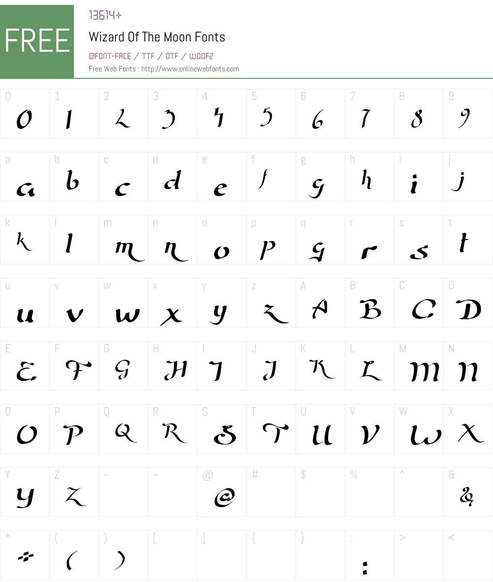 Wizard Of The Moon Font Screenshots