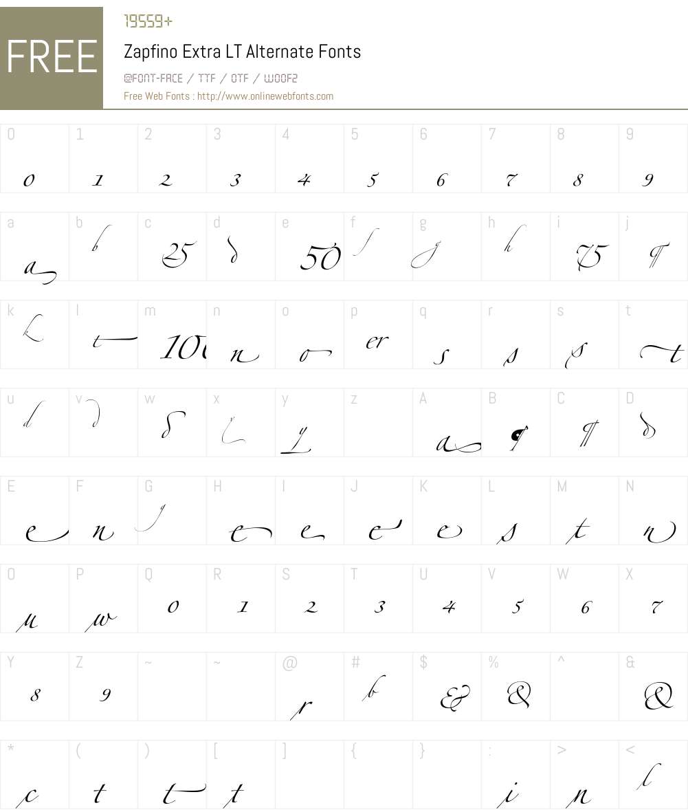 Zapfino Extra LT Font Screenshots