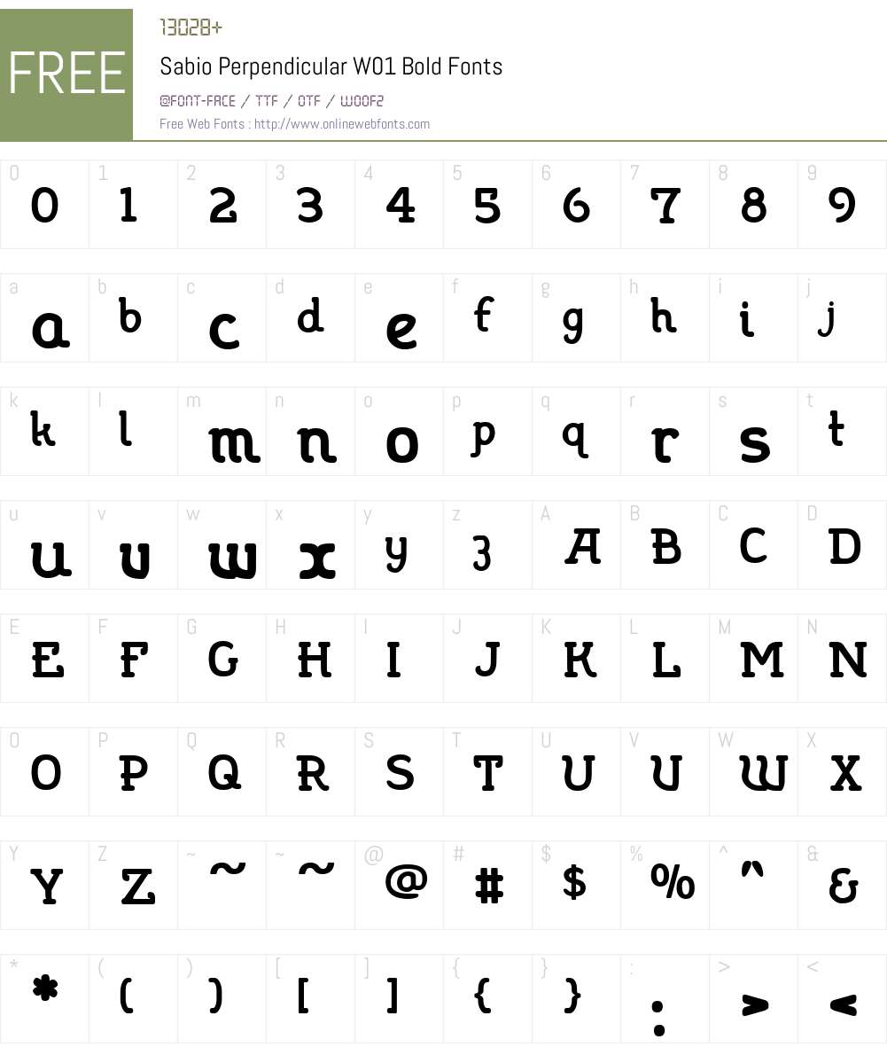 SabioPerpendicularW01-Bold Font Screenshots