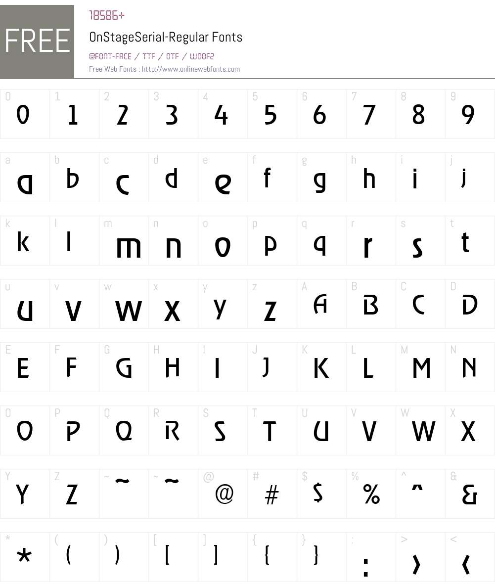 OnStageSerial Font Screenshots