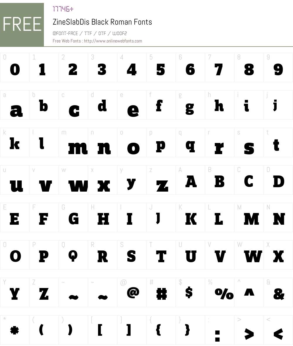 ZineSlabDis Font Screenshots