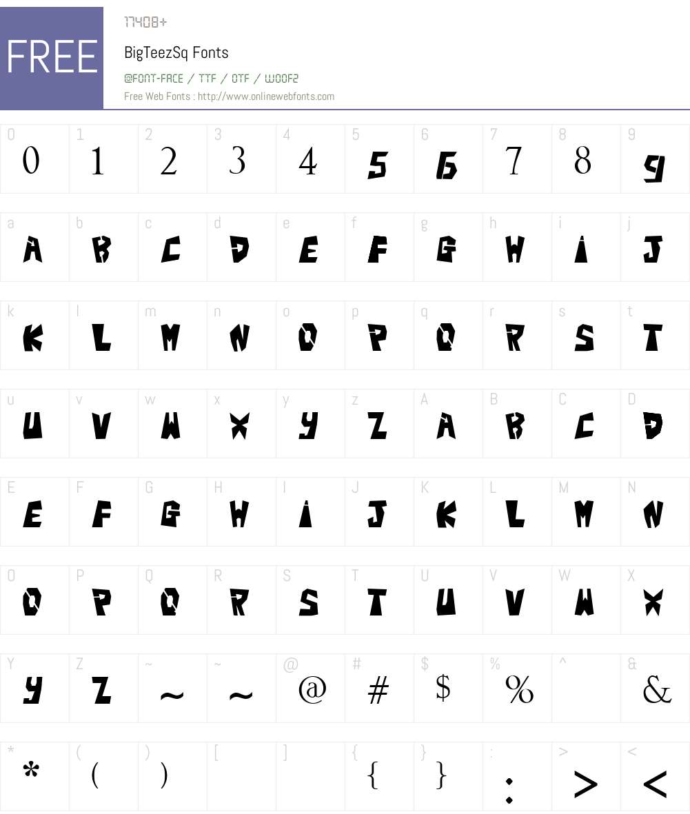 BigTeezSq Font Screenshots
