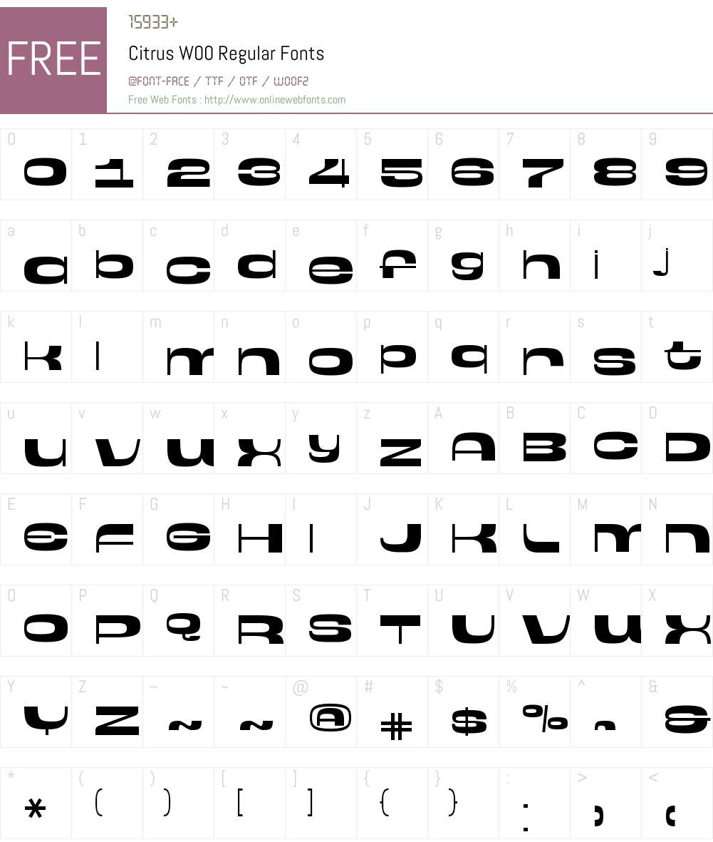 CitrusW00-Regular Font Screenshots