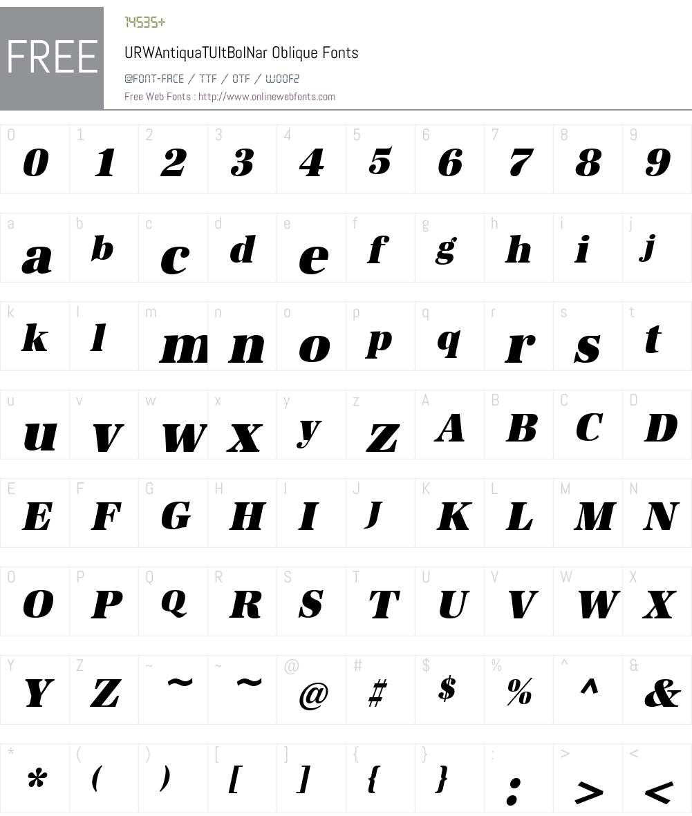 URWAntiquaTUltBolNar Font Screenshots
