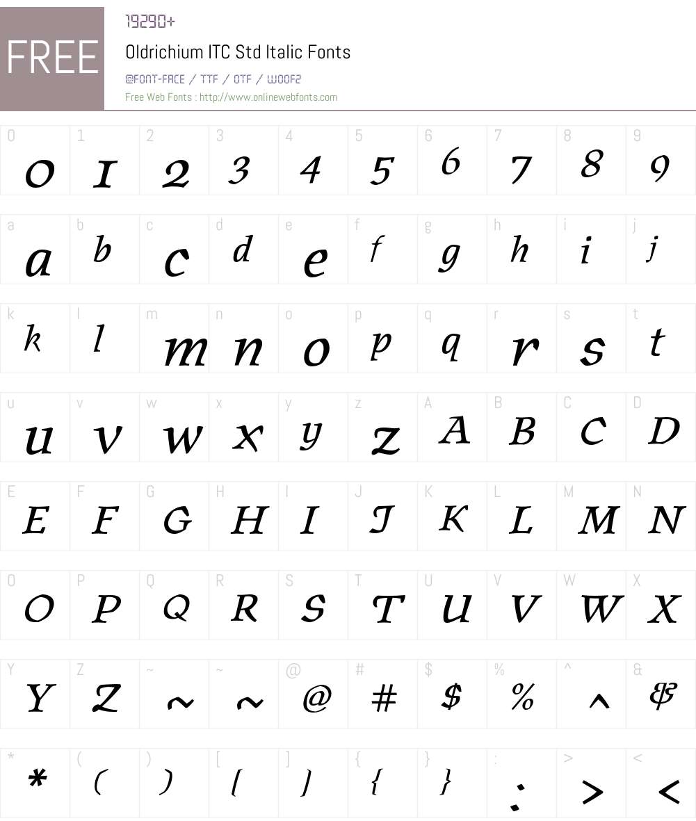 Oldrichium ITC Std Font Screenshots