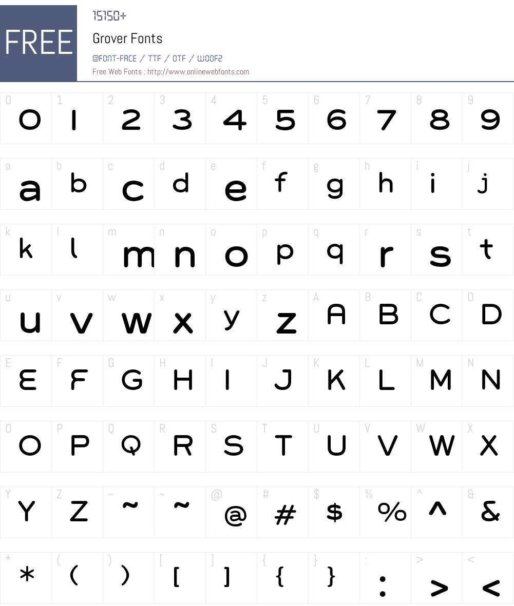Grover Font Screenshots