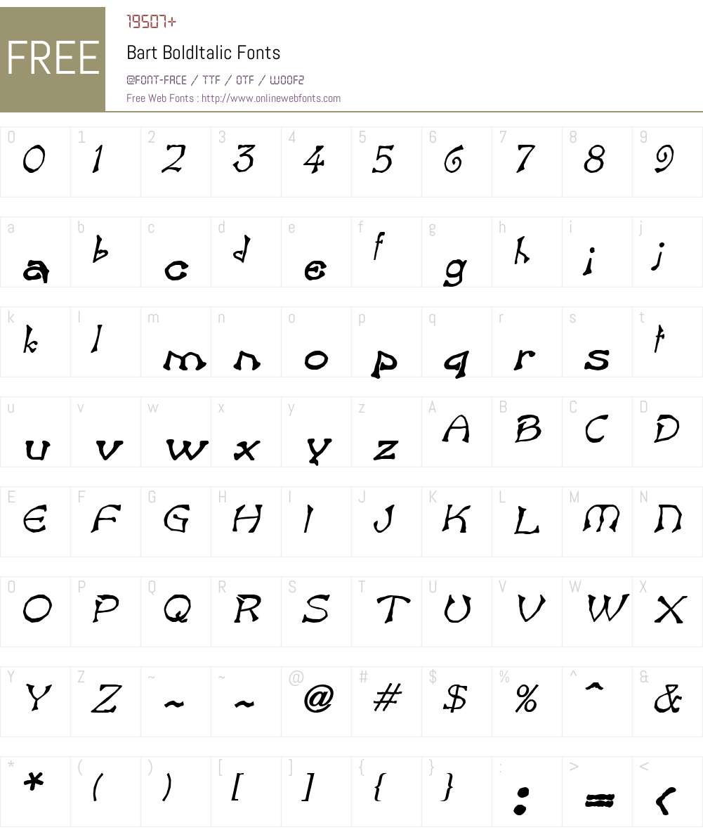 Bart Font Screenshots