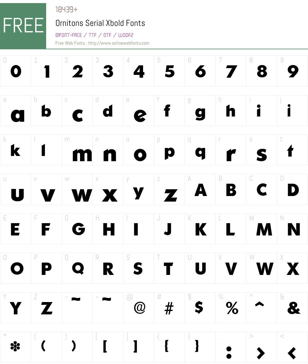 OrnitonsSerial-Xbold Font Screenshots