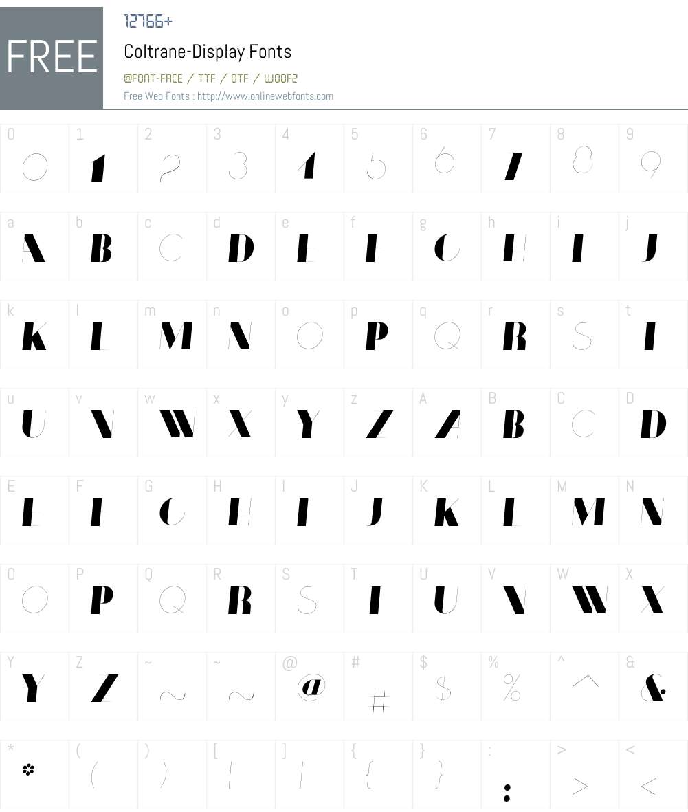 Coltrane Display Font Screenshots