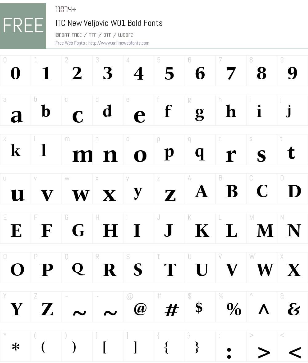 ITCNewVeljovicW01-Bold Font Screenshots