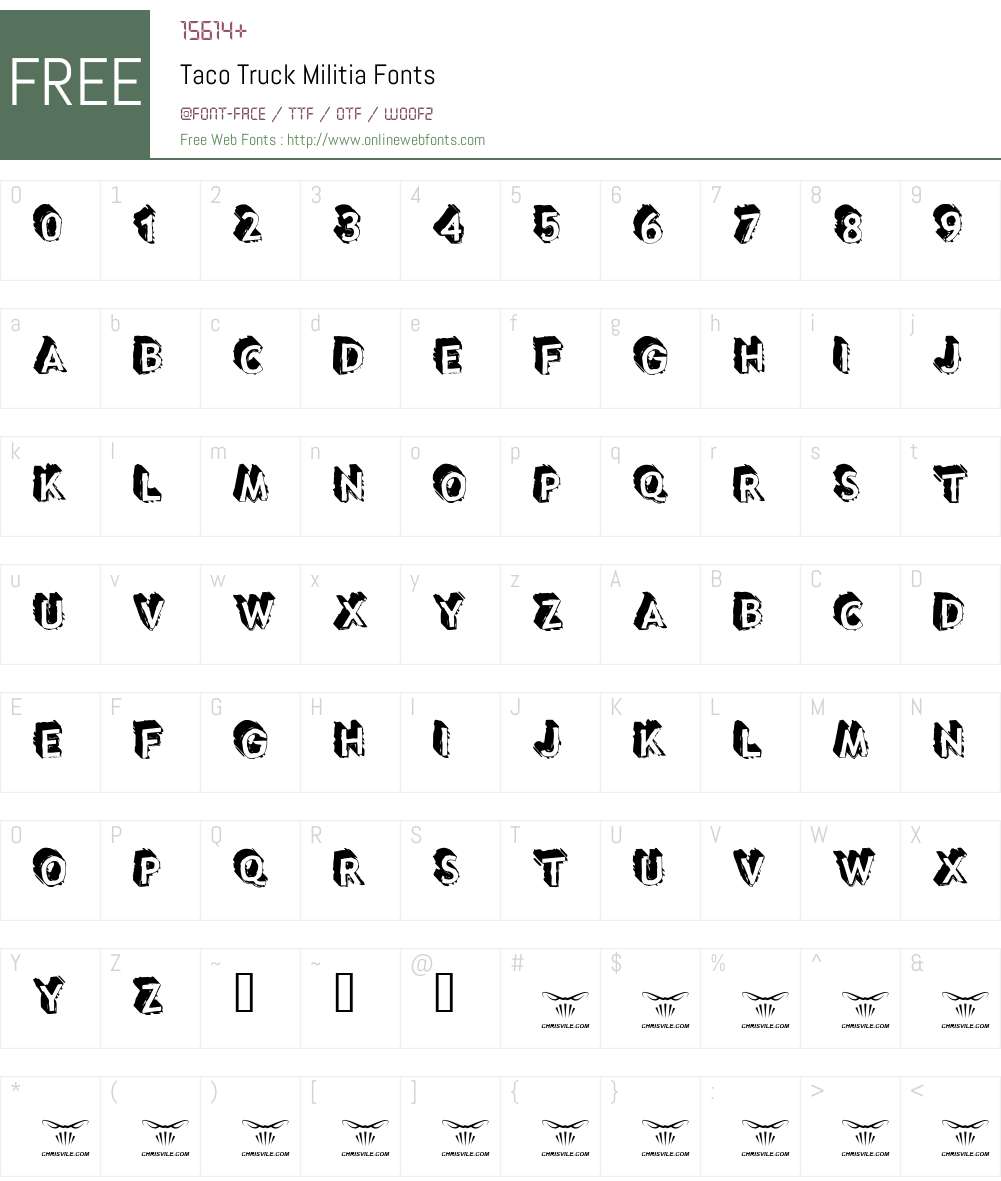 Taco Truck Militia Font Screenshots