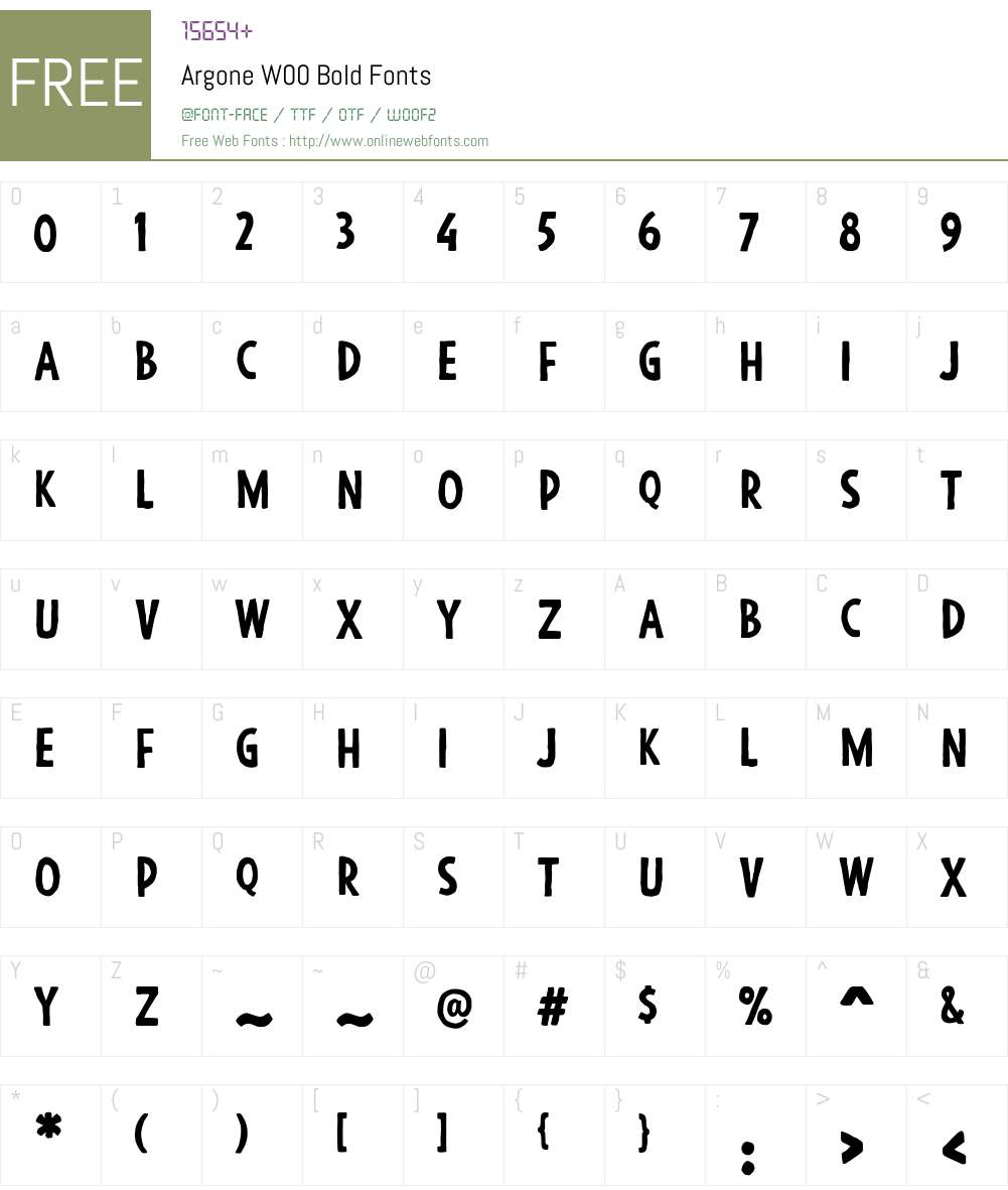 ArgoneW00-Bold Font Screenshots