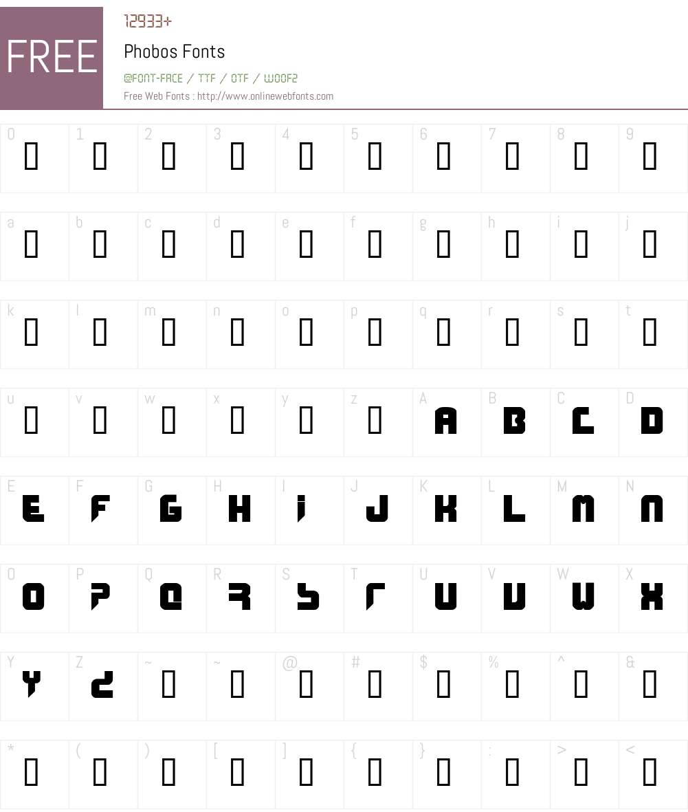 Phobos Font Screenshots