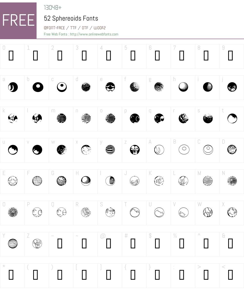 52 Sphereoids Font Screenshots