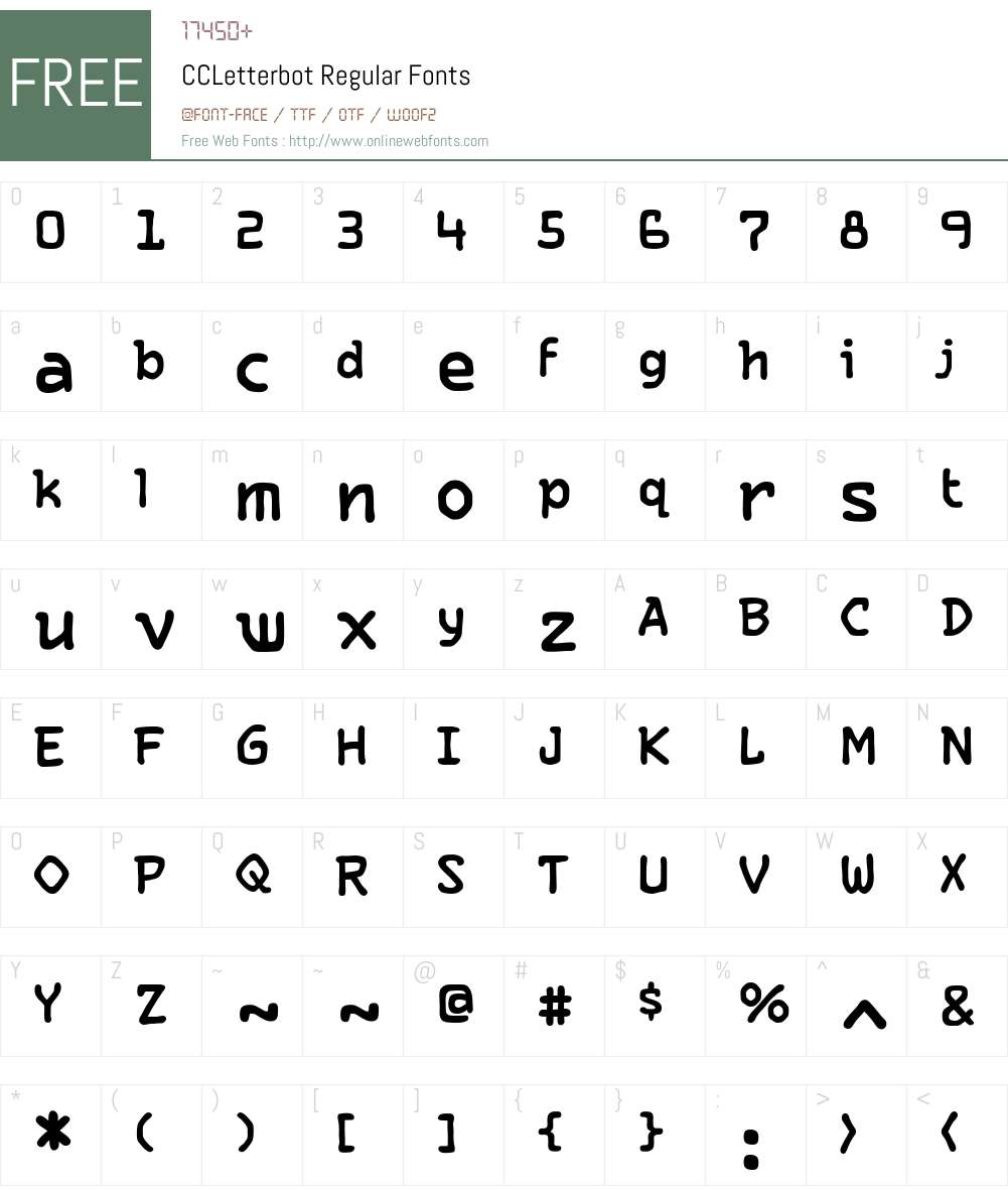 CCLetterbot-Regular Font Screenshots