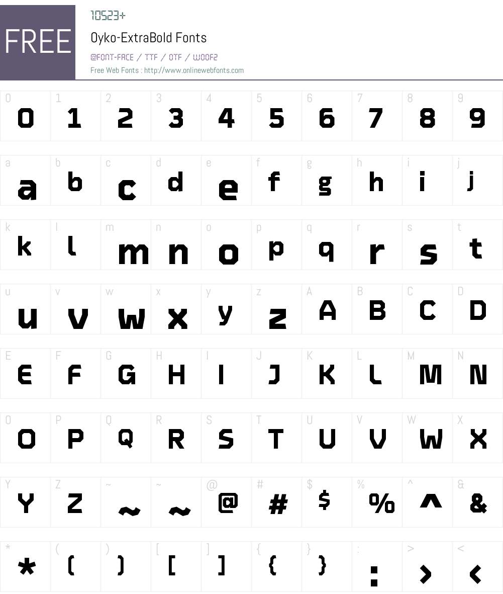 Oyko ExtraBold Font Screenshots