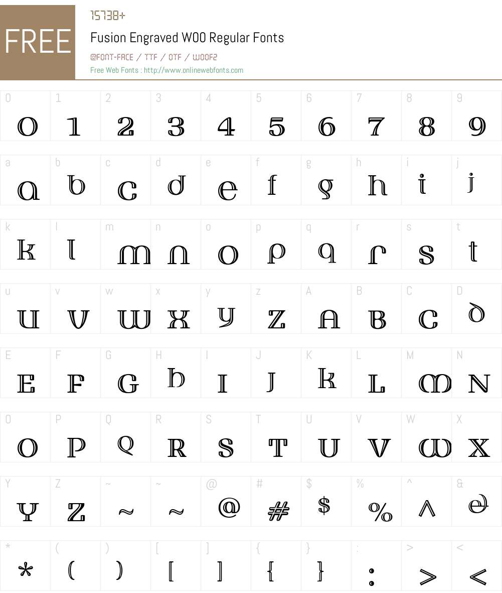 FusionEngravedW00-Regular Font Screenshots