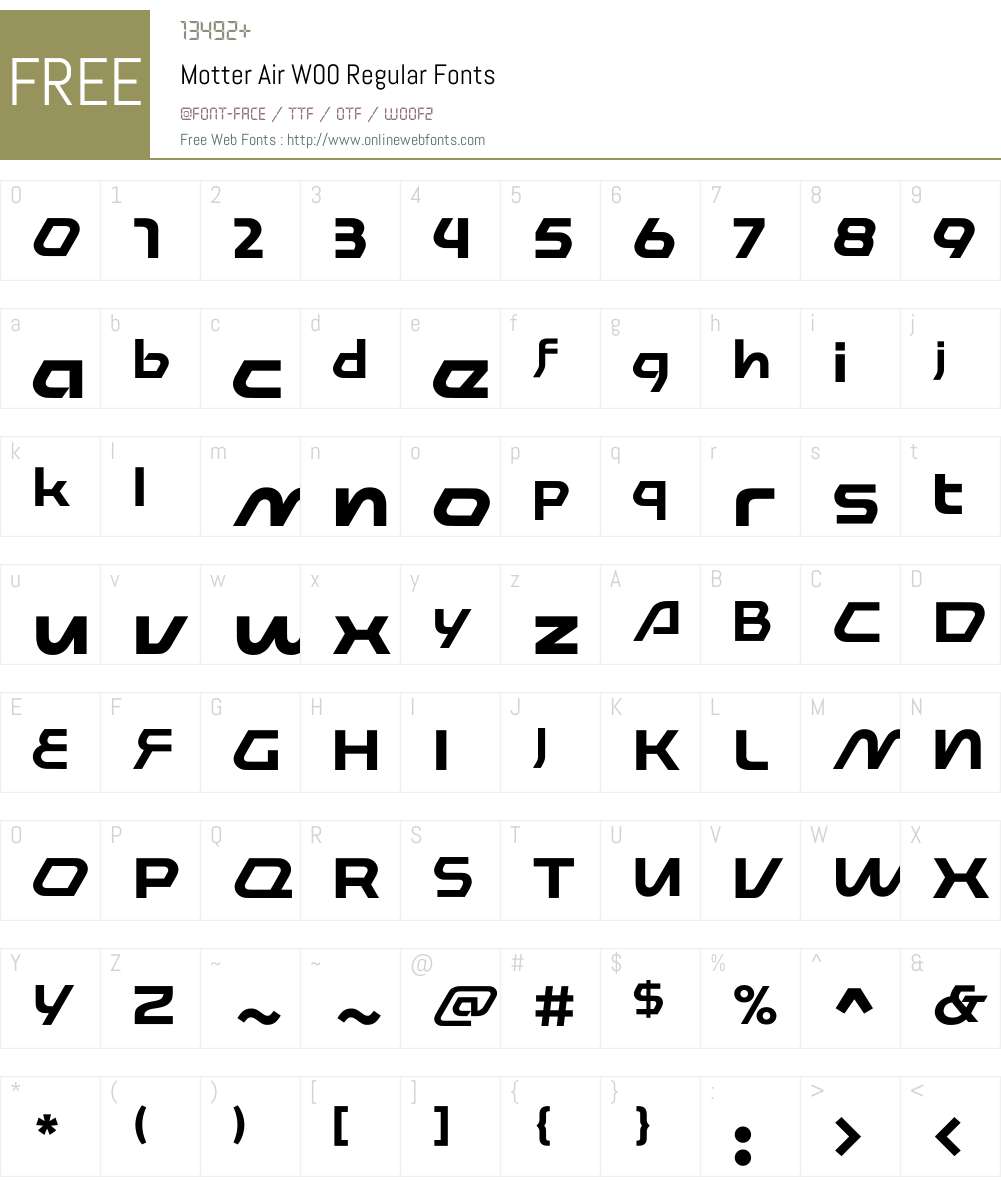 MotterAirW00-Regular Font Screenshots