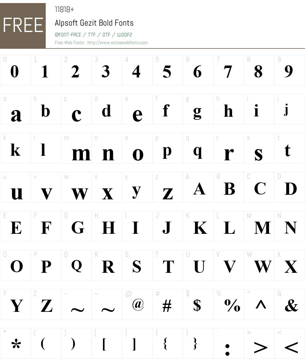 Alpsoft Gezit Font Screenshots